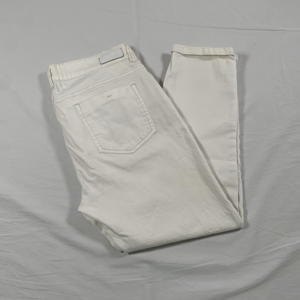 David Bitton Buffalo Women's White Gibson Mid Rise Stretch Cropped Jeans Size 29